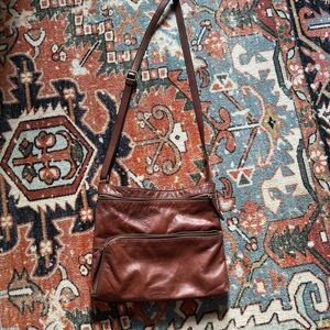 Margot Rich Chestnut Brown Genuine Leather Shoulder Bag Poetcore Cottagecore